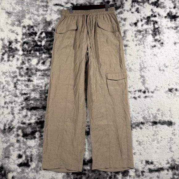 Carhartt Other - Madewell Straight Cargo Softdrape Pants Womens Small Brown Pull‎ On Drawstring